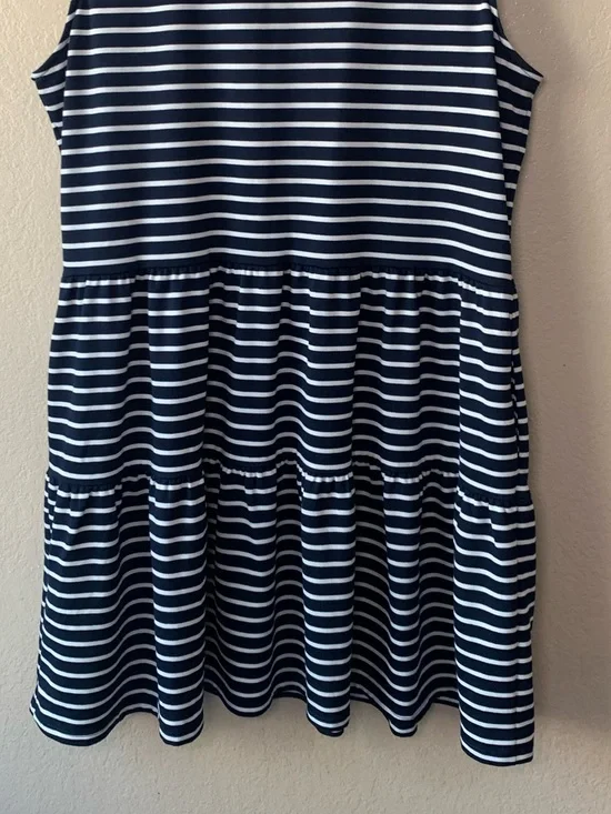 NAUTICA JEANS Blue White Tiered Collar Nautical Midi Dress Size XXL - Picture 9 of 10